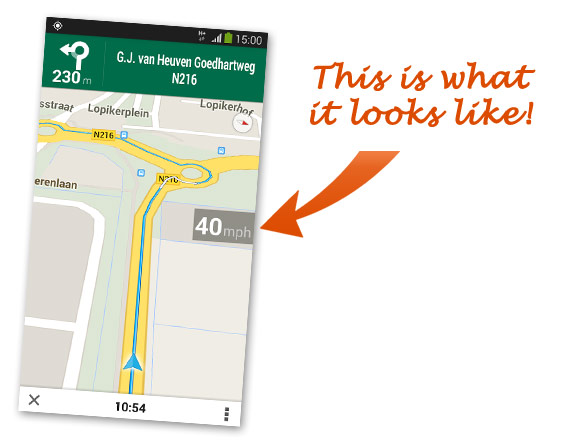 This is what Maps Speedometer for Android looks like!